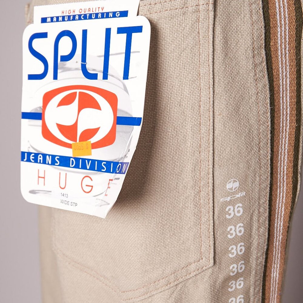 1990s Deadstock Split Skateboarding Tan Baggy Pants